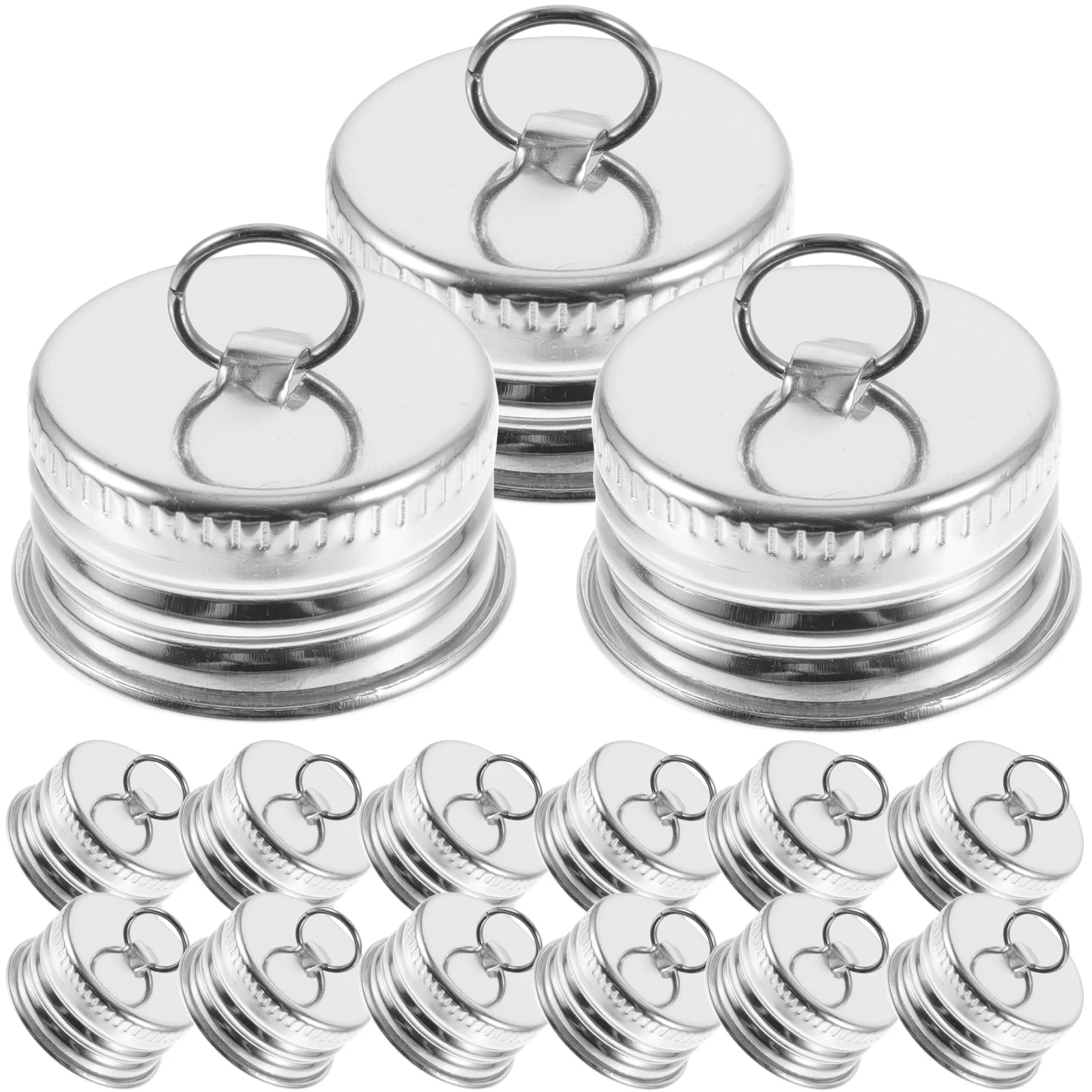 

20 Pcs Aluminum Jar Lids Sealing Caps Bottles Reusable Screw Top Drinking Can Anti Leak Covers Bottle Seals Kitchen Bar
