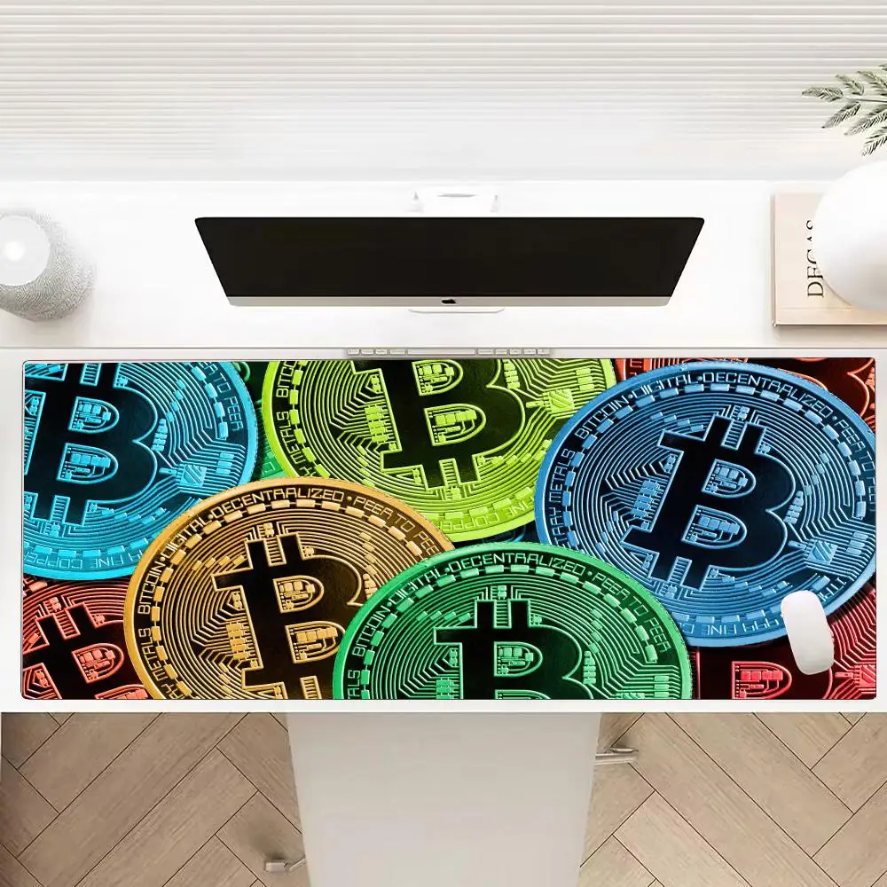 Bitcoin Cryptocurrency Mouse Pad Multiple Sizes Large Square Computer Office Game Table Mats Rubber Anti-slip Mousepads