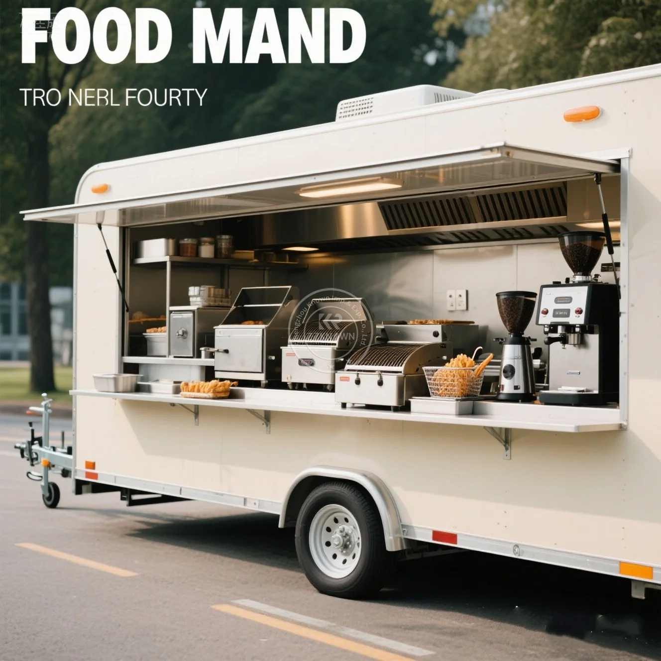 

United State Food Truck with Full Kitchen Concession Bbq Food Trailer with Porch Fully Equipped Custom Food Truck