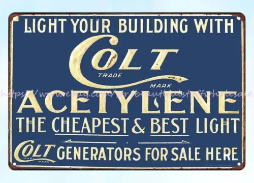 wholesale home decor Colt Acetylene Generators metal tin sign