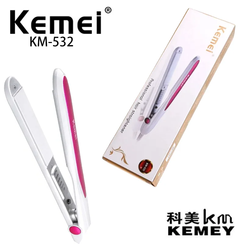 Kemei KM-532 Factory Direct Sales Aluminum Lcd Digital Display Professional Salon Hair Straightener