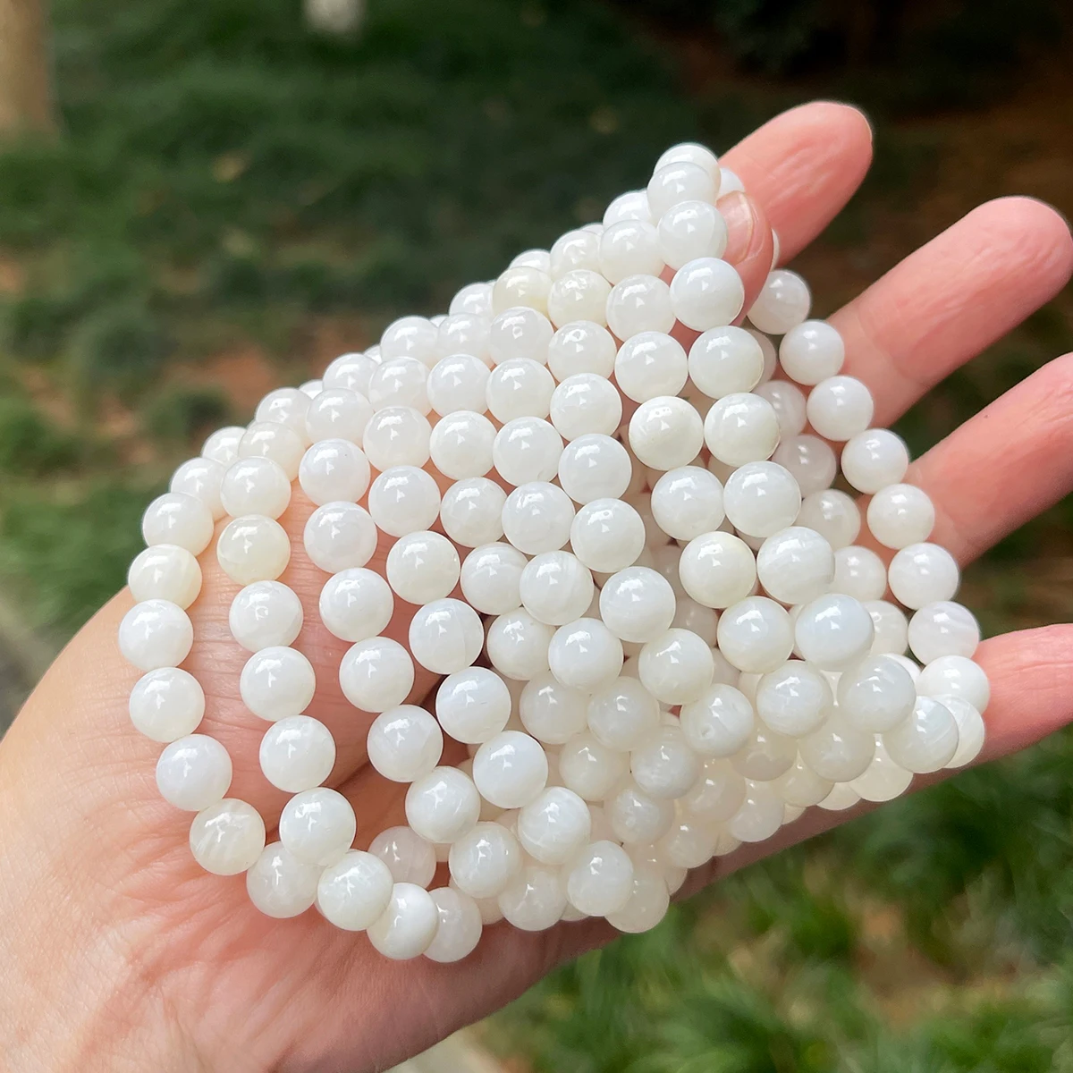 Natural Freshwater Shell Beaded Bracelet Pearl Jewelry Natural Stone Bracelet Fashion Gift for Women Men Handmade Accessories