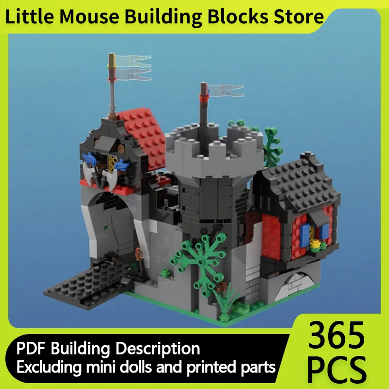 

Medieval Castle Model MOC Building Bricks Rock Brick Black Castle Modular Technology Gifts Holiday Assemble Children Toys Suit