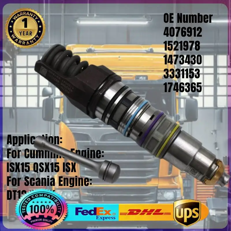 

Топливная форсунка Common Rail для двигателей Cummins QSX15, ISX15, ISX, Scania HPI, DT12.02 (номера 4076912, 1521978, 1473430, 3331153, 1764365)