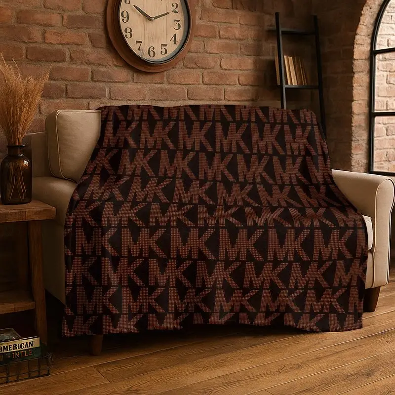 Classic M-Michael-Kors Logo Soft Flannel Throw Blanket,Cozy Blanket for Bed,Couch,Sofa,Bedroom,Living Room,Travel,Picnic