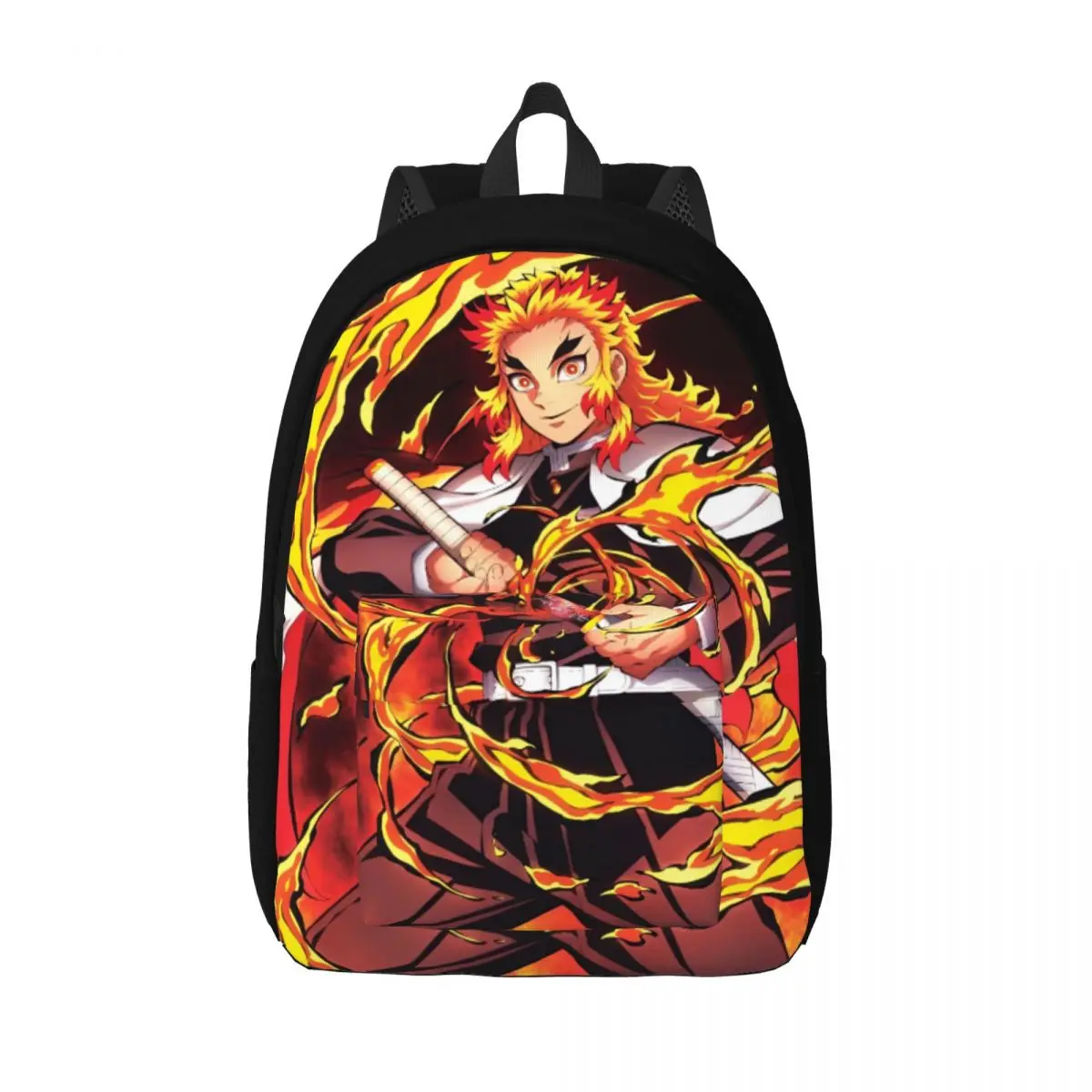 حقيبة ظهر Rengoku Kyoujurou للمراهقين متينة للعمل الطلابي أنيمي مانغا شيطان القاتل Daypack للرجال والنساء حقائب الكمبيوتر المحمول من القماش