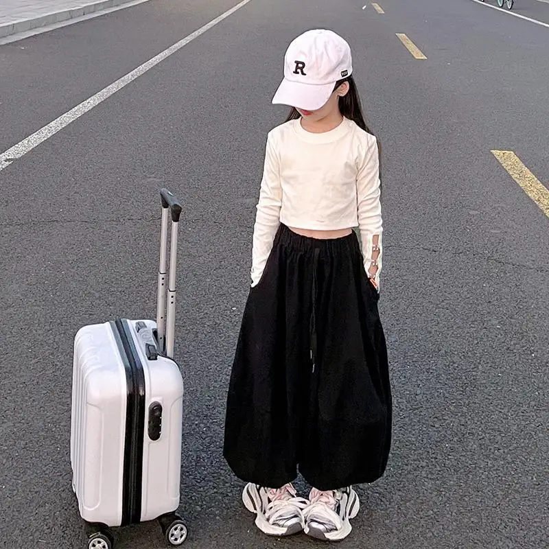 2026 New Girls' Harem Pants Autumn Kids' Stylish Loose Casual Lantern Pants Spring Autumn