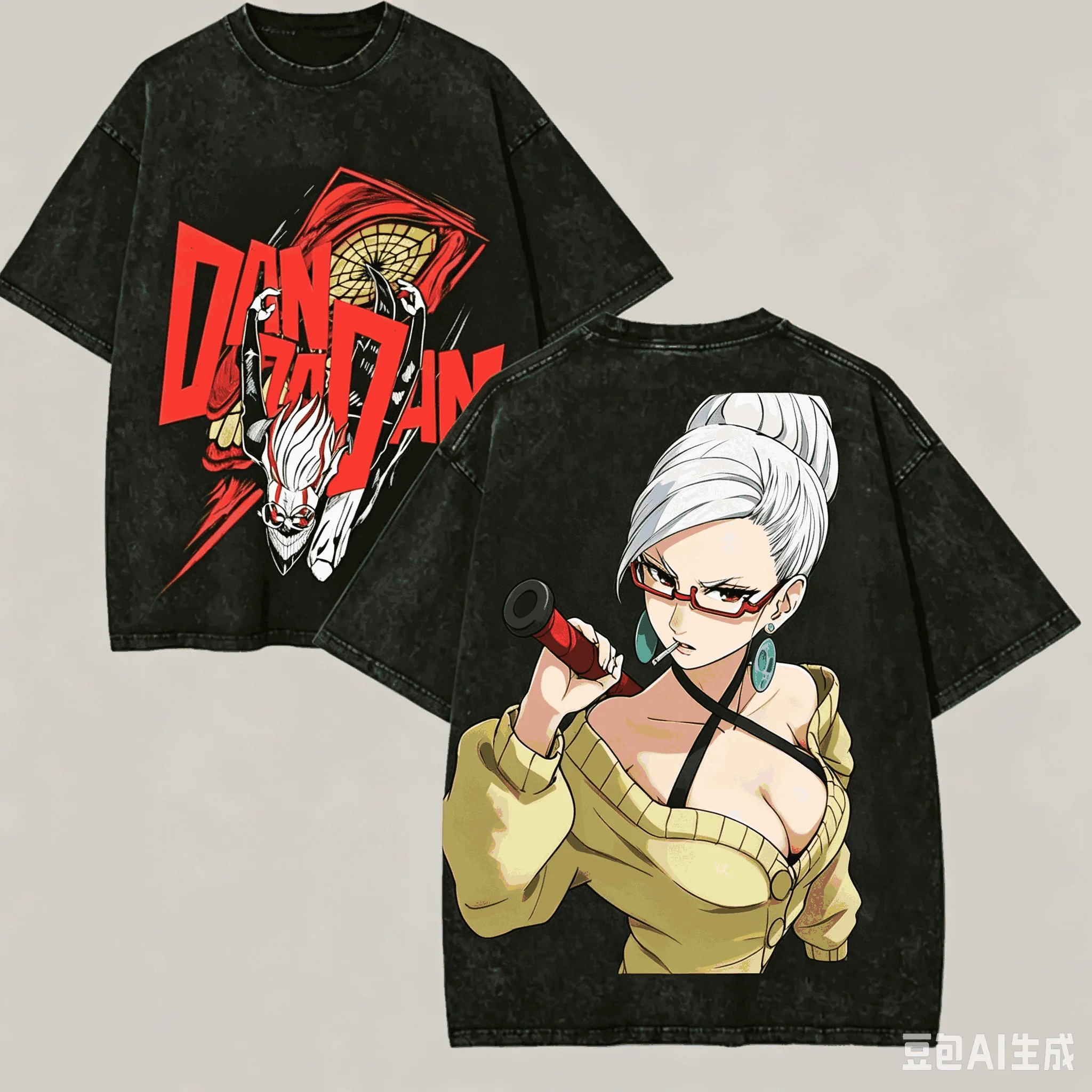 Dandadan Washed T-shirt Anime Lover Harajuku New Model Unisex Oversized personality Clothes Streetwear high quality Breathable