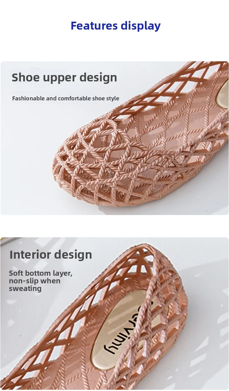 Damen-Netzgewebe-Ballerinas 2026 Sommer Markendesign Hohle Alltagssandalen Bequeme Netz-Strandschuhe – Detail 3