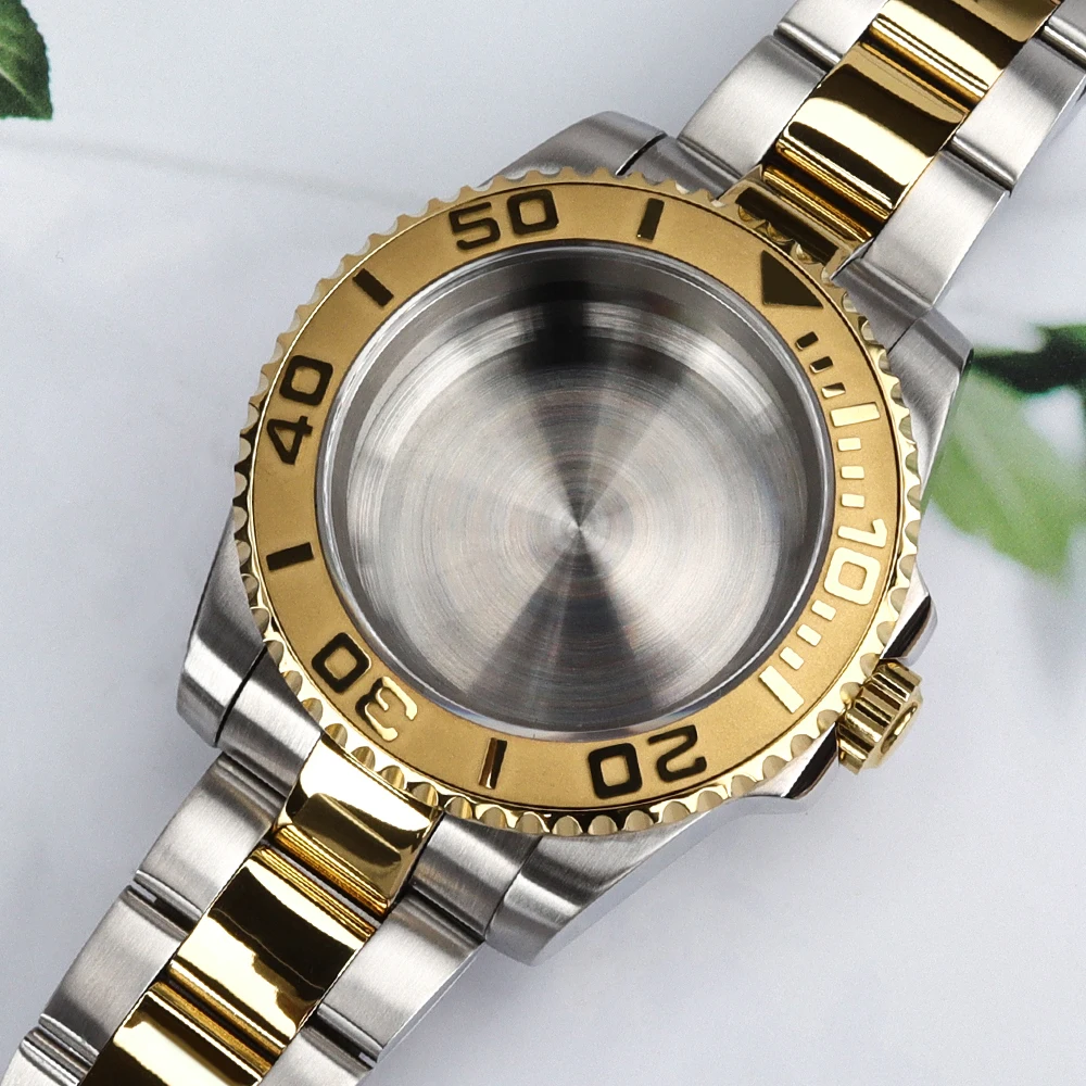 

Корпус для часов NH35, золотистый/серебристый, из цельной стали, с керамическим безелем и сапфировым стеклом, для NH35/34/36, Miyota8215, Eta2824, аксессуары для яхт.