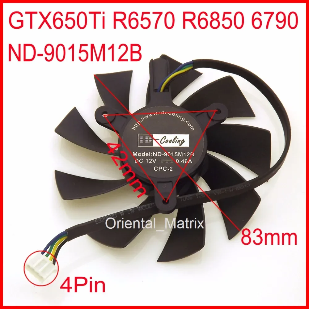 Free Shipping ND-9015M12B 12V 0.46A 4Pin 83mm 42x42x42mm For YESTON GTX650Ti R6570 R6850 R6790 Graphics Card Cooler Cooling Fan