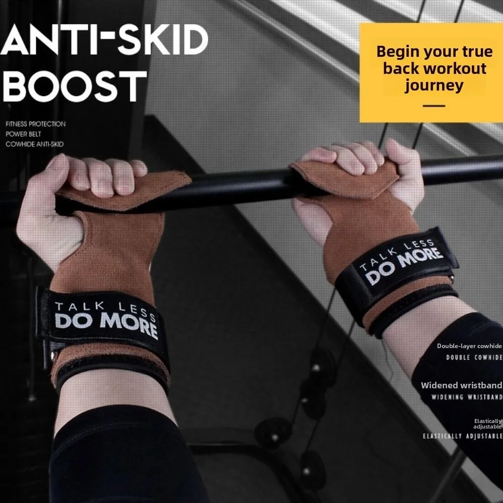 

1 Pair Talk Less Do More Fitness Power Straps Non-slip Thicken Sports Wrist Pads Durable Adjustable Deadlift Power Straps