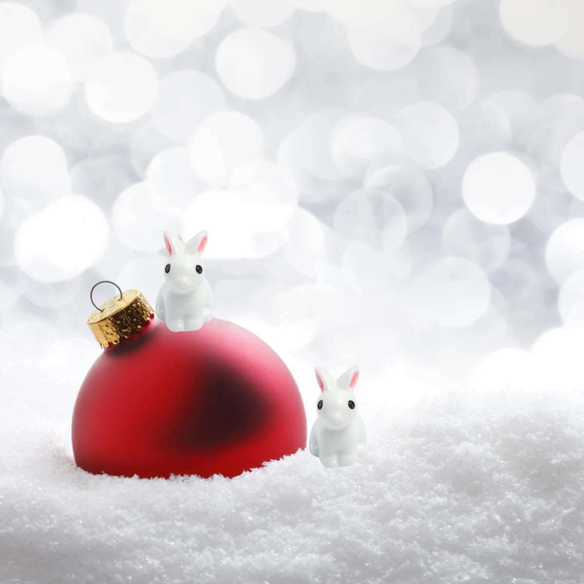 

15pcs White Rabbit Adornment Resin Micro Landscape Ornament Miniature Garden Desktop Crafts Moss Succulent Decor