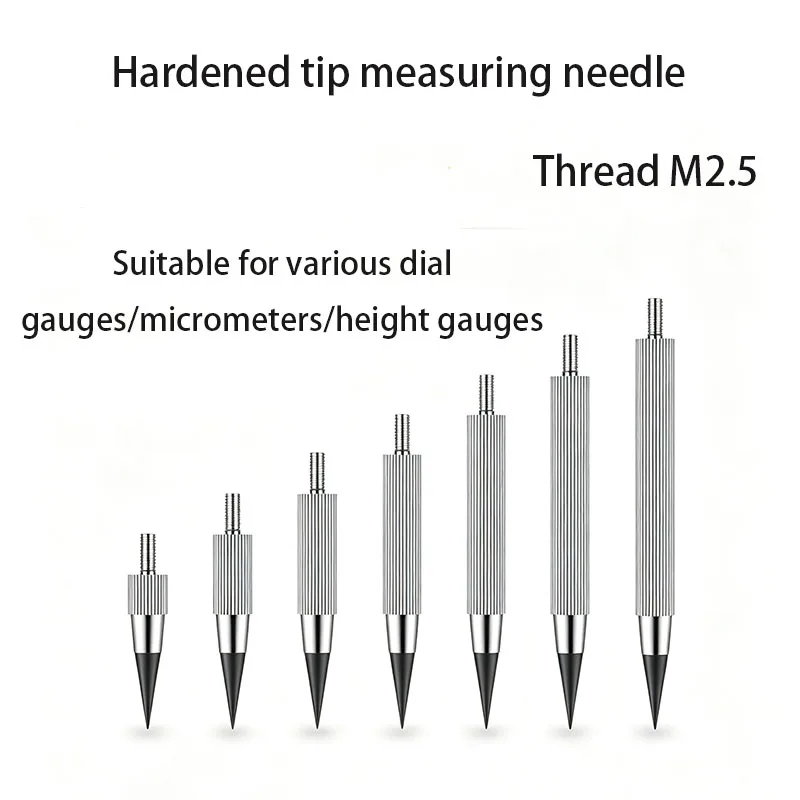 Micrometer extended pointed cone precision measuring needle hardened wear-resistant stable M2.5 probe