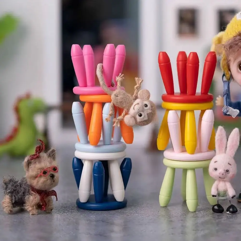 هدية دمية ملونة البراز 1:12 مقياس إكسسوارات دمي أثاث مصغر لعب منزل لعبة كرسي صغير بلاستيكي