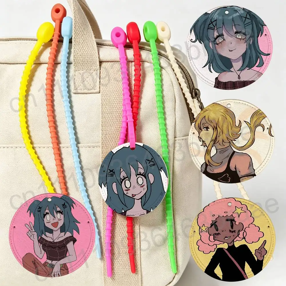 Maisie Jay CP Lacey Games 10cm Antilost Luggage Tag Backpack Pendant Travel Round Pattern Label  Portable Name Address Plate
