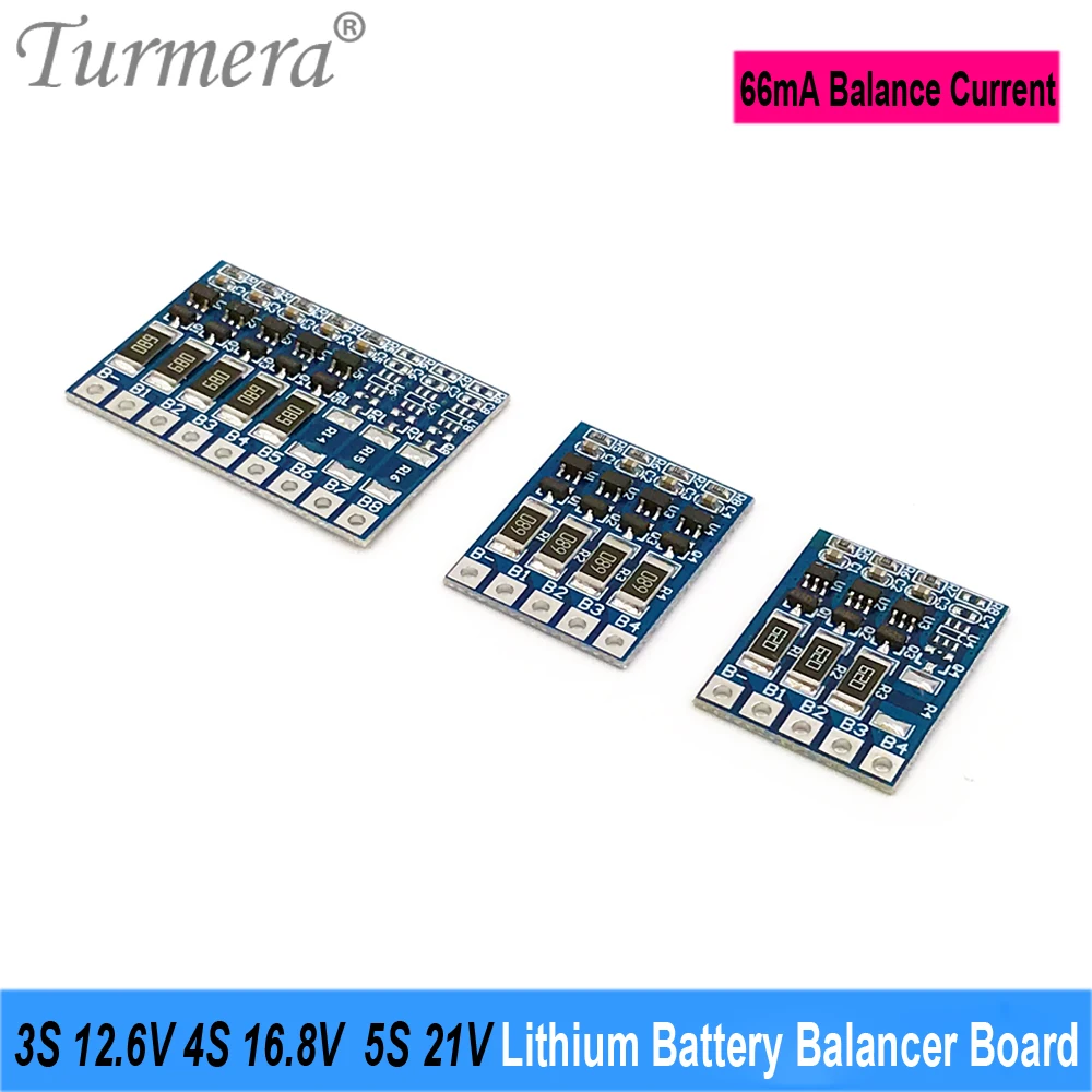 Turmera 3S 12.6V 4S 16.8V 5S 18V Li-ion Battery Balancer Protection Board 66mA for 10.8V 12V 14.4V 21V Screwdriver Batteries Use