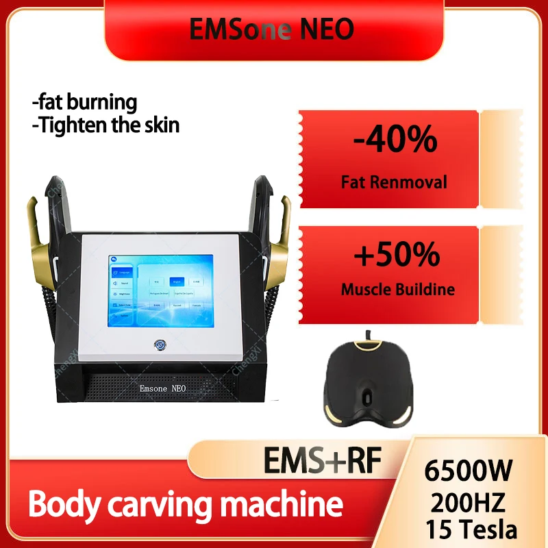Professional 2 Handles RF Electromagnetic No-invasive Emsone NEO Fat Burning Muscle Sculpting 15 Tesla Beauty Machine