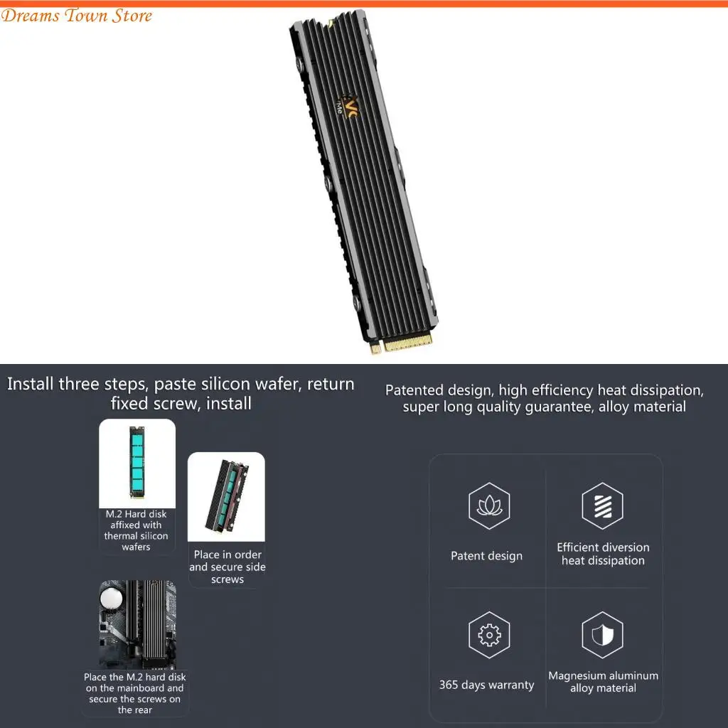 

HX6A Thin Aluminum NVME для M.2 22110 NGFF SSD твердотельный настольный расточий