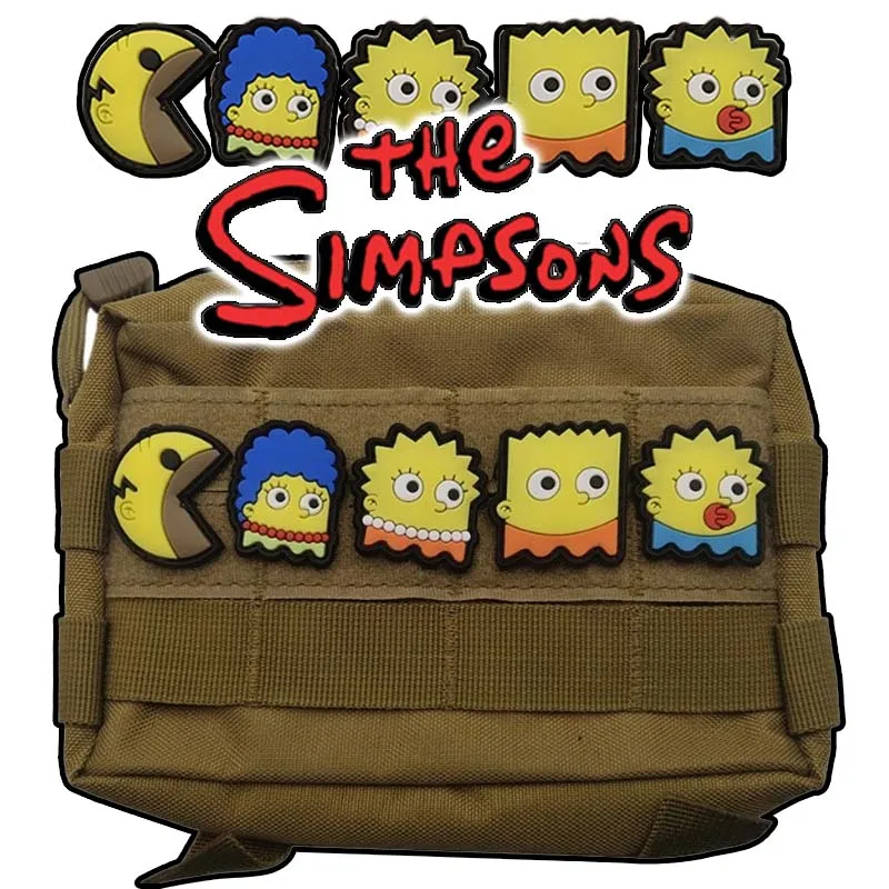 Simpsons Homer Velcro backpack stickers Cartoon Embroidery Badge Tactical Backpack Jacket Sticker PVC Soft glue Armband Velcro