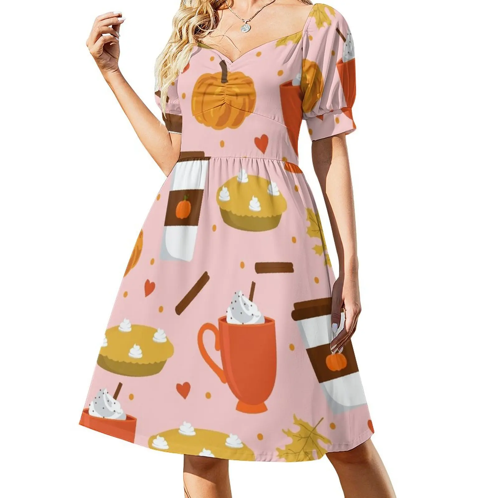 

love pumpkin spice pink Short Sleeved Dress prom dresses 2025 dresses summer woman 2025 Dress