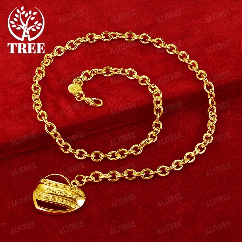 

Luxury 18k Gold Necklace Love Heart Pendant Charm Wedding Engagement Party Romantic Jewelry Valentine's Day Gift Accessories