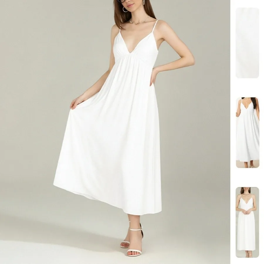 

【Новый стиль】Весеннее женское платье 2026 года в европейском и американском стиле - модное и сексуальное платье с открытой спиной, с широким подолом, без бретелек, на бретельках.