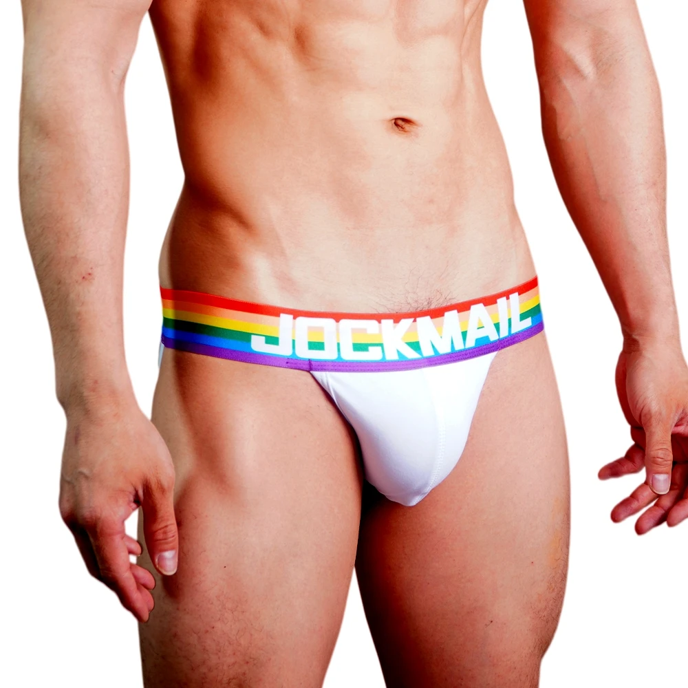 

JOCKMAIL 2pcs/Lot Men Underwear Jockstrap Thong Cotton Rainbow Sexy Mens Briefs Tangas De Homrbre Cueca Underwear Breathable