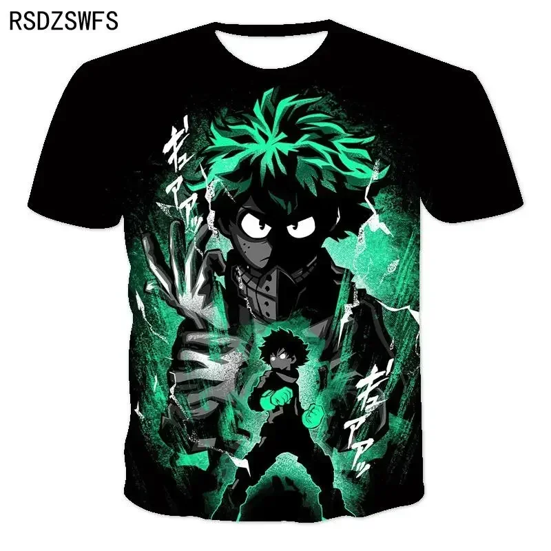My Hero Academy Boku No Hero Academy 3D printed T-shirt for men and women fashion anime street wear short sleeved men and women