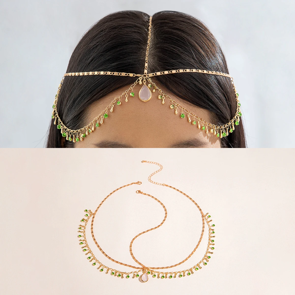 Tocona Bohemian Girl's Hair Band Tassel Alloy Wave Pearl Round Multi-layer Wedding Supplies Women's Hair Accessories 28491