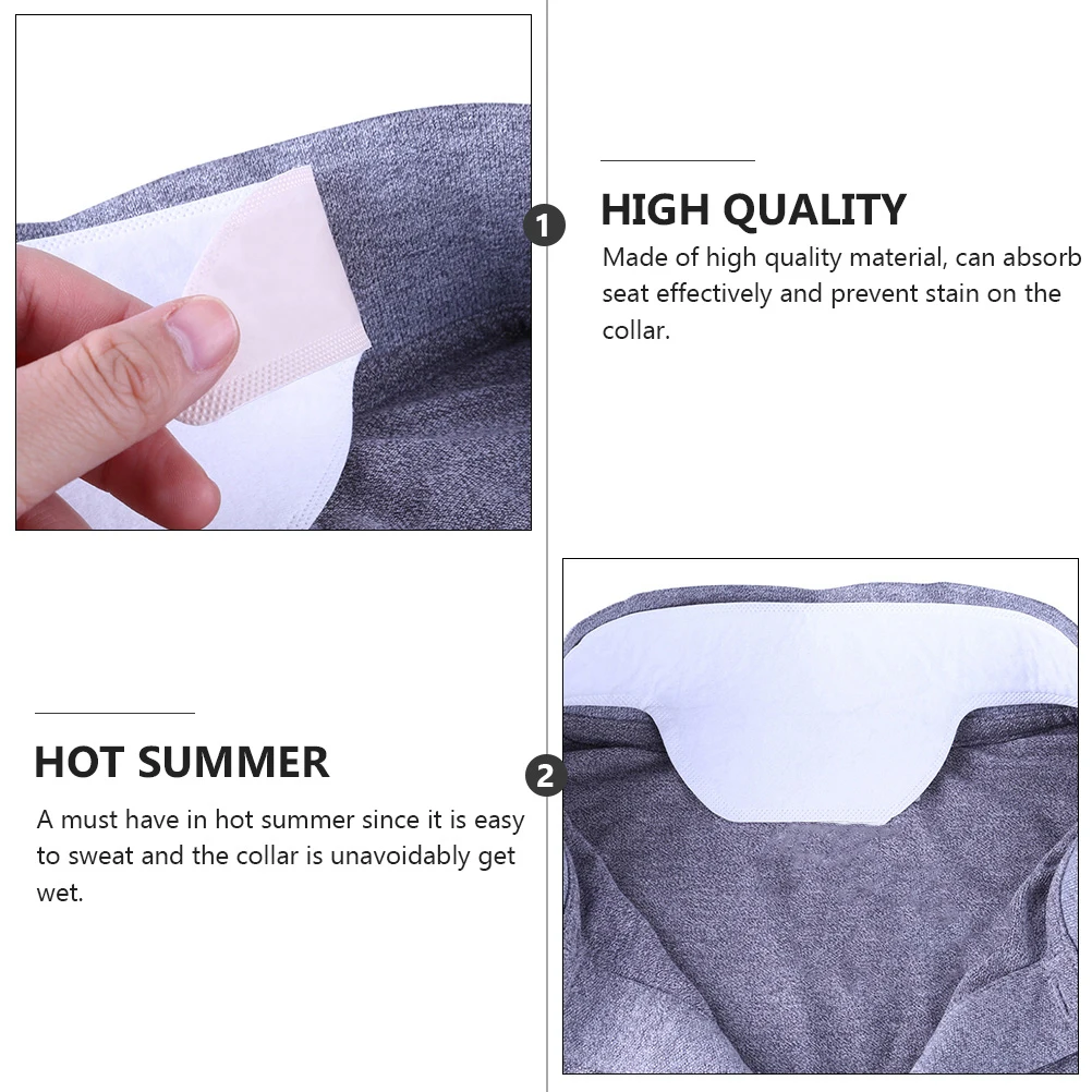 

20 Pcs Boat Shape Collar Protectors Self Adhesive Sweat Absorbent Pads Prevent Stains Women Neck Liner Dry Cool Odorless
