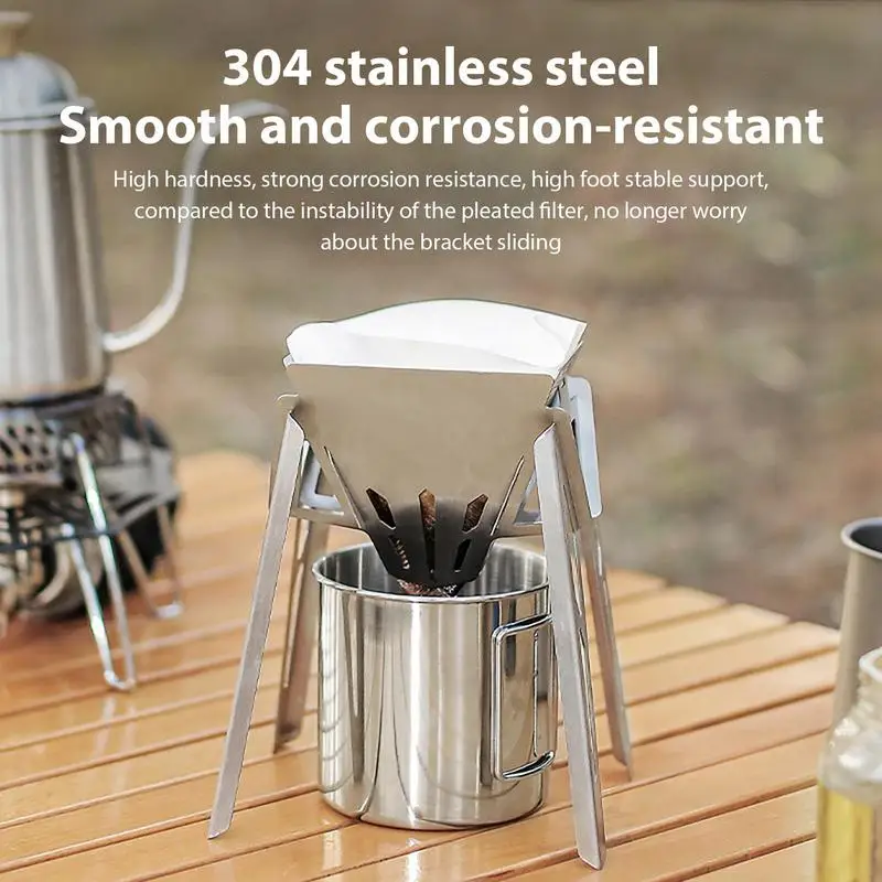 Stainless Steel Coffee Filter Holder Pour Over Coffees Dripper Detachable Coffee Makers Machine Accessories Coffee Tea Filter