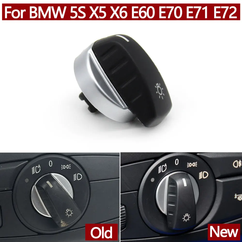 

Car Headlamp Switch Rotary Knob Button Cap For BMW 5 Series E60 X5 X6 E70 E71 E72 2007 2008 2009 2010 61319134725 61319134730