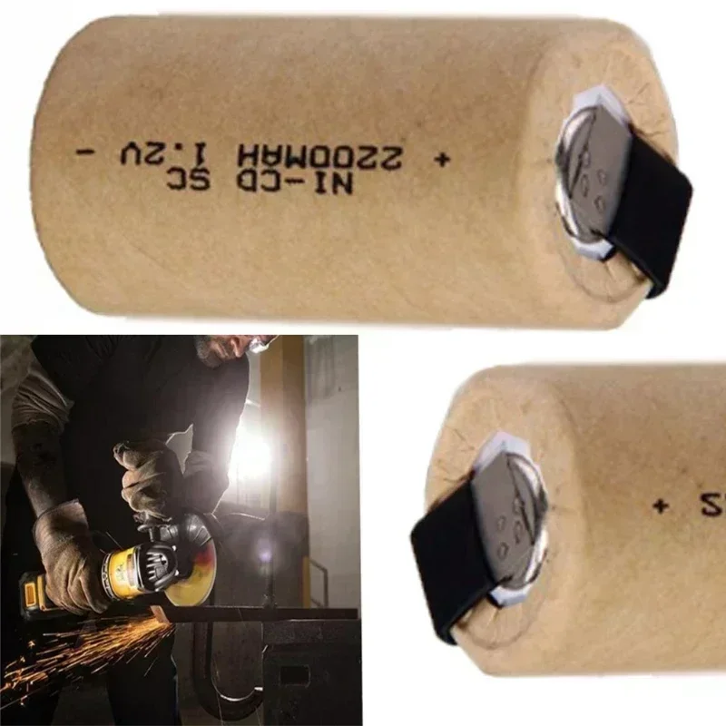 1.2 V Battery SC Battery 1.2 V 2200mAh Sub C NI-CD Cell With Welding Tabs For Drilling Machine Screwdriver DIY BATTERI