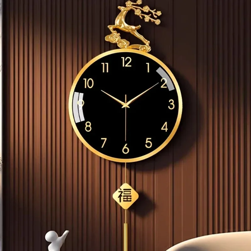 Luxury Home Decor High-end Elegant Wall Clock Living Room Reloj De Pared Brass Modern Wall Clocks Room Decoration Furniture