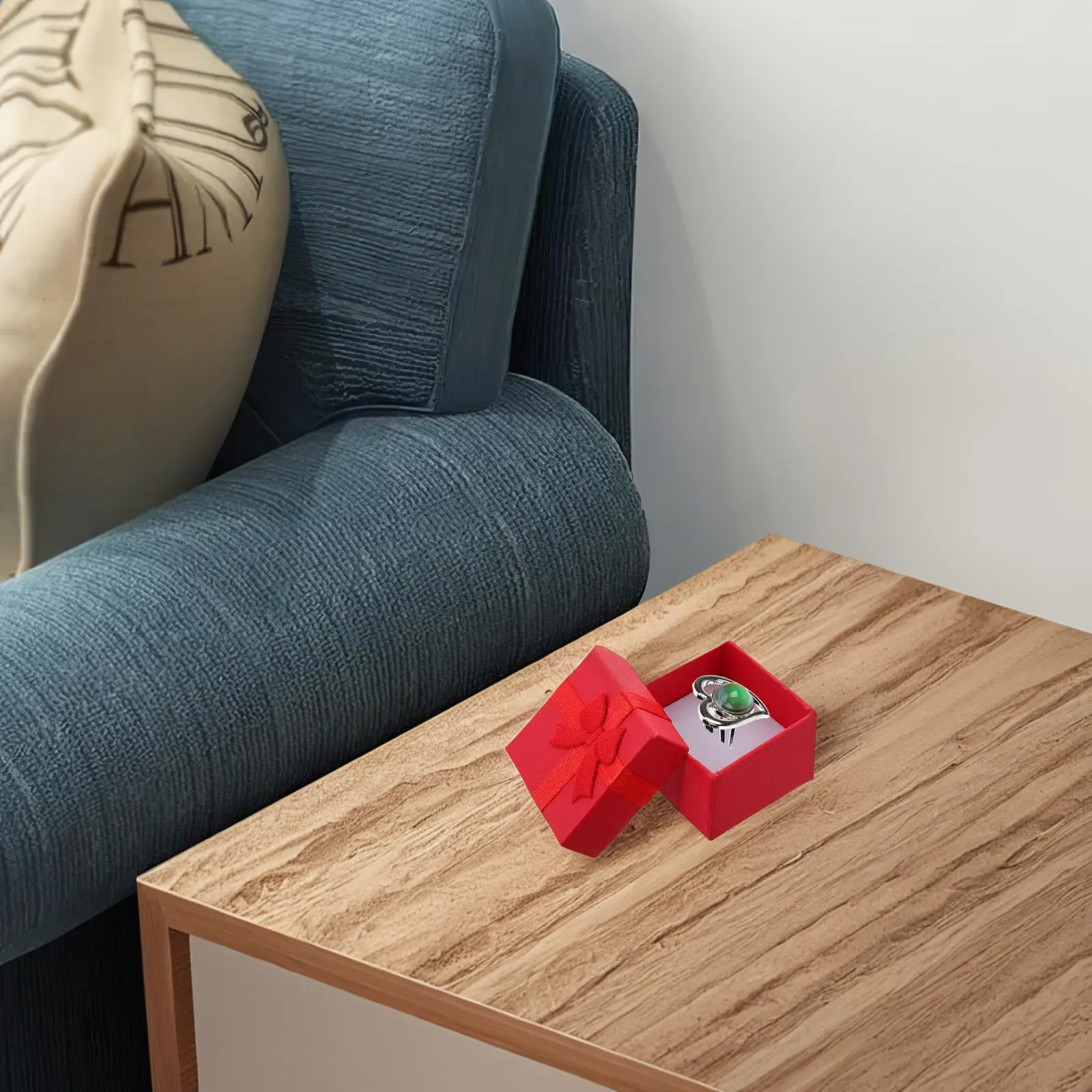 

24Pcs Jewelry Boxes Red Cardboard Butterfly Bow Square Ring Display Box Engagement Storage Packaging for Wedding Anniversary