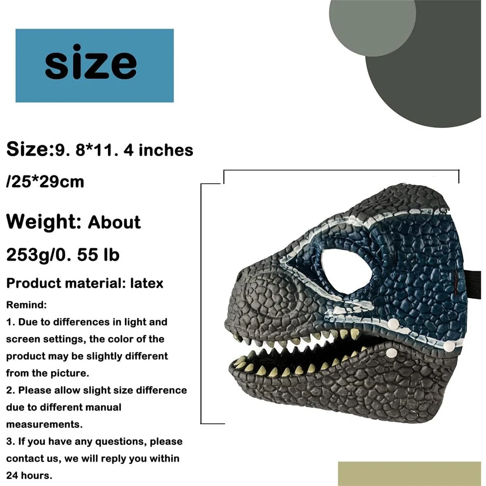 Maschera di dinosauro di Halloween Copricapo di dinosauro horror Raptor Puntelli per feste spaventosi Decorazione di Halloween I migliori regali per bambini