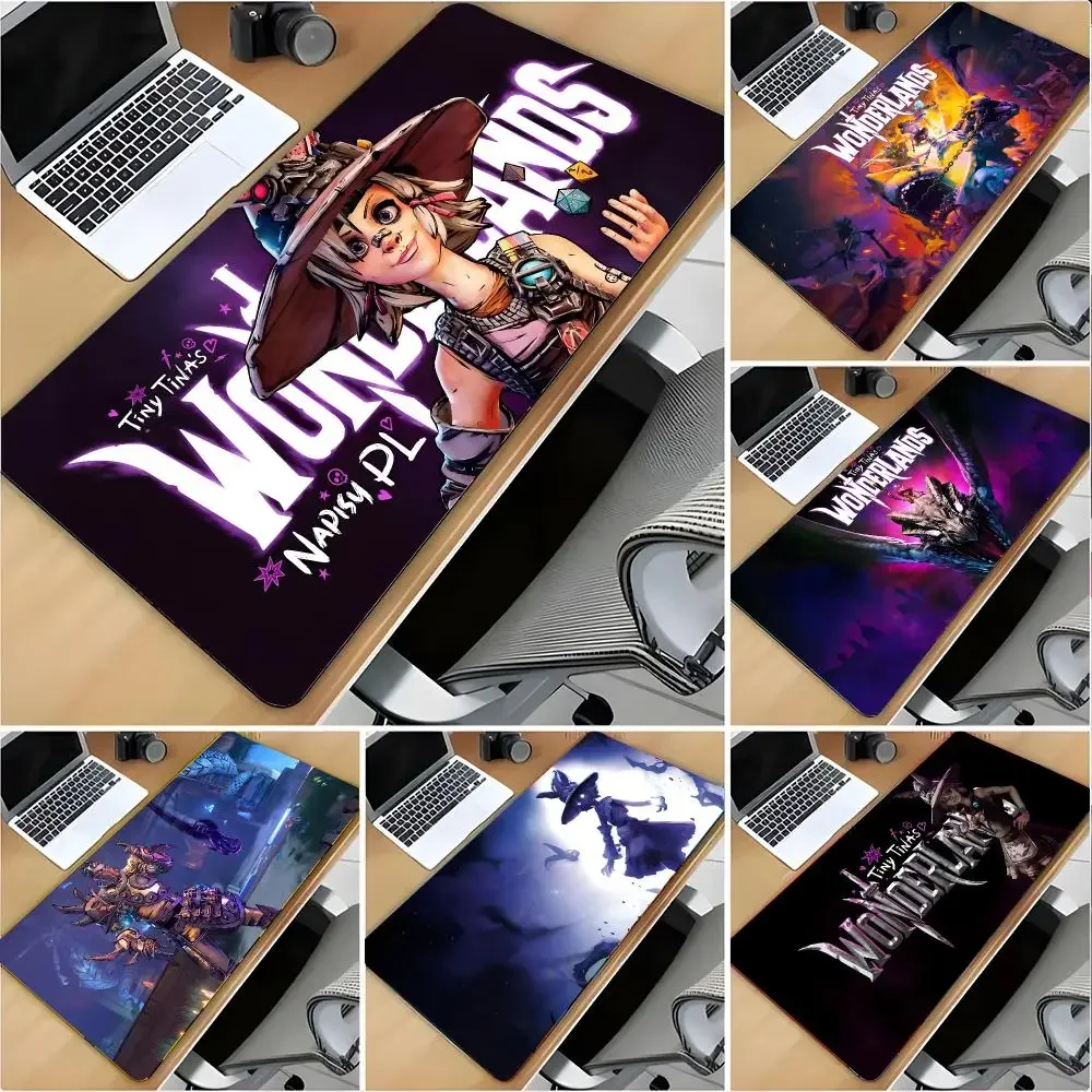 Game Shooter Tiny Tina's Wonderlands Mouse Pad Large Mouse Pad Desk Mat Non‑Slip Gaming Board Game Mat with Stitched Edges