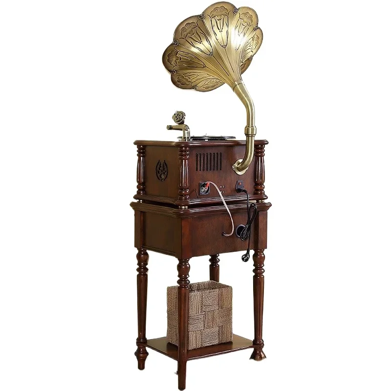 

Garden House Turbo Singing Arm Antique Gramophone Copper Big Speaker Vinyl Record Player