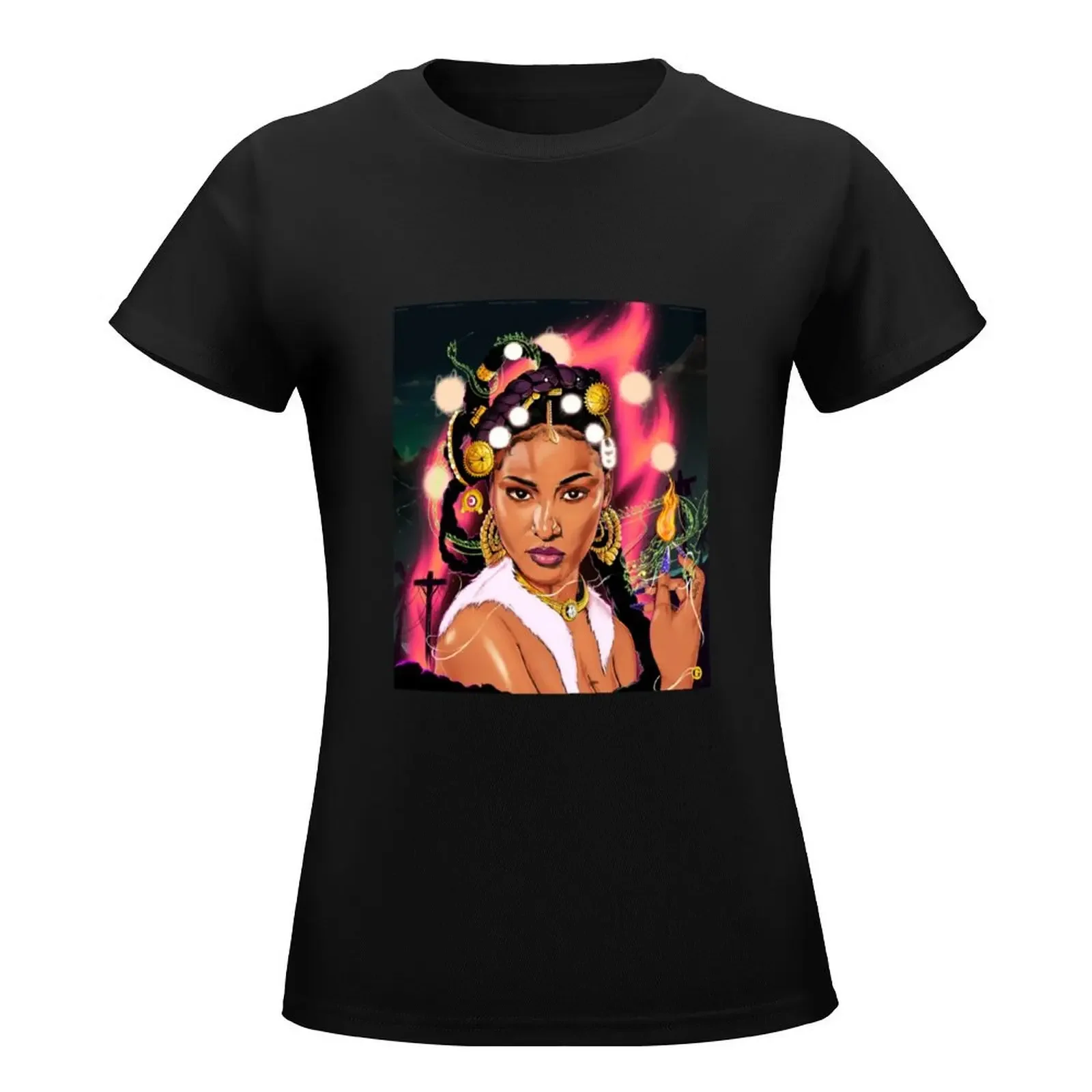 Shenseea T-Shirt lady clothes anime clothes vintage clothes western t shirts for Women