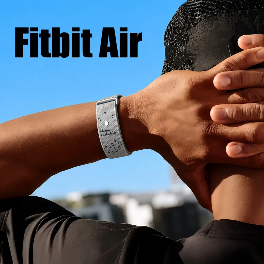 For Google Fitbit Air Nylon Loop Watch Band Clock Pattern Woven Replacement Wristband for Fitness Tracker