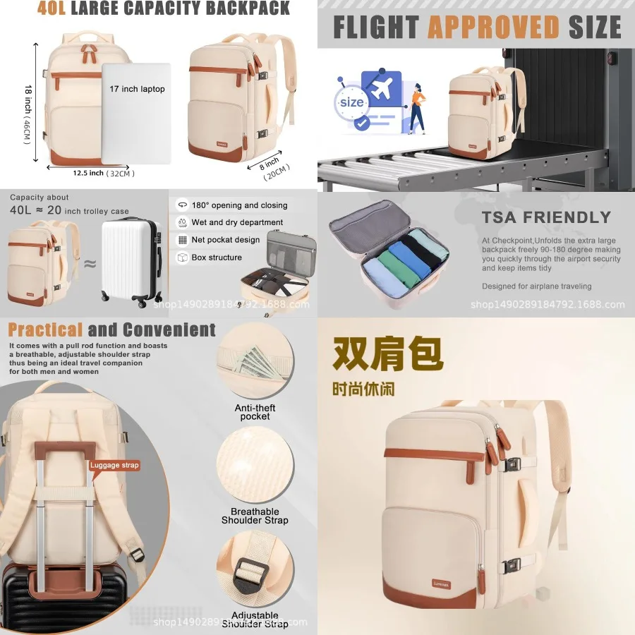 

【New style】Lumesner Fashion Casual Backpack Travel Travel Backpack Business Commuting Bag Student School Bag Large Capacity