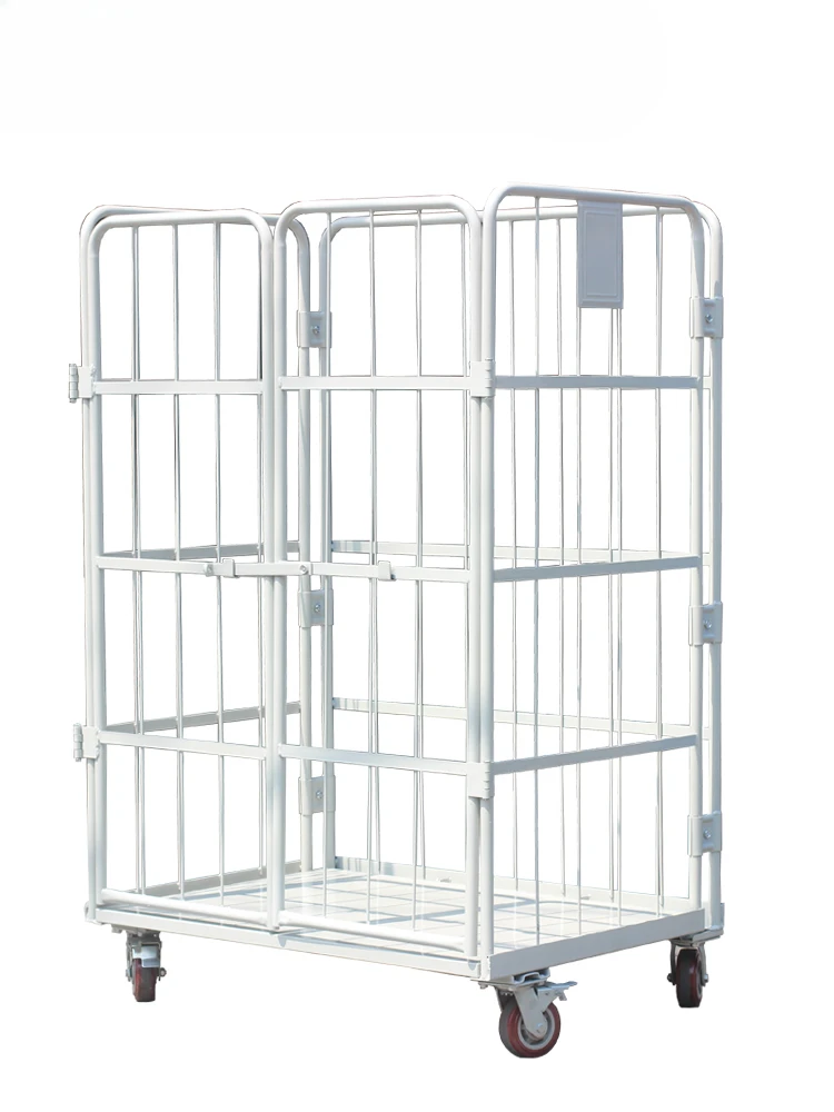 Folding logistics trolley, storage cage, express delivery turnover, loading and unloading tools