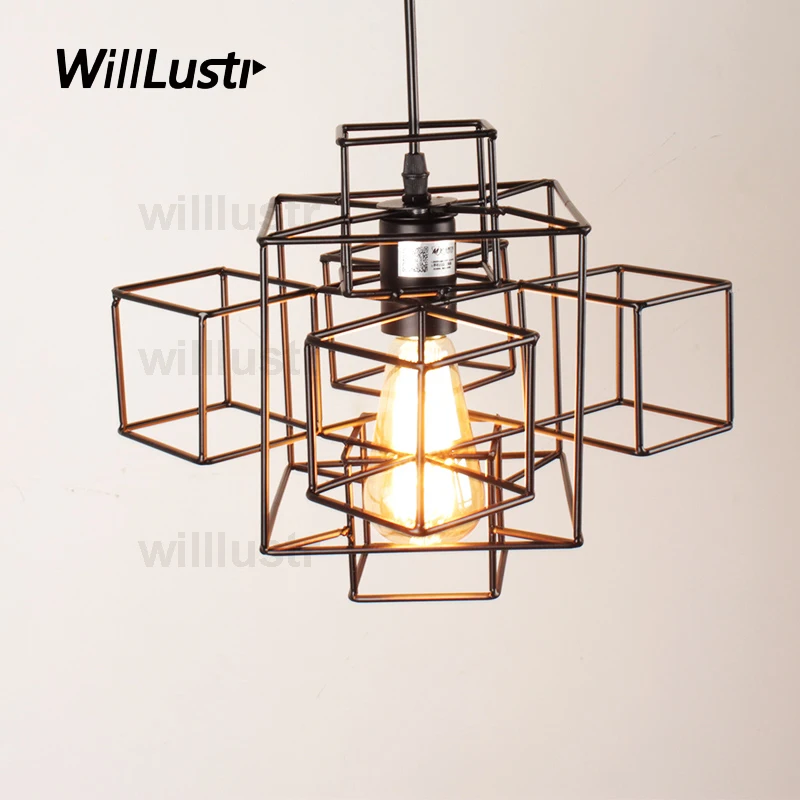 Metal Abstract Geometry PENDANT LIGHT Suspension Lamp Industry Loft Edison Bulb Ceiling Chandelier Hanging Lighting