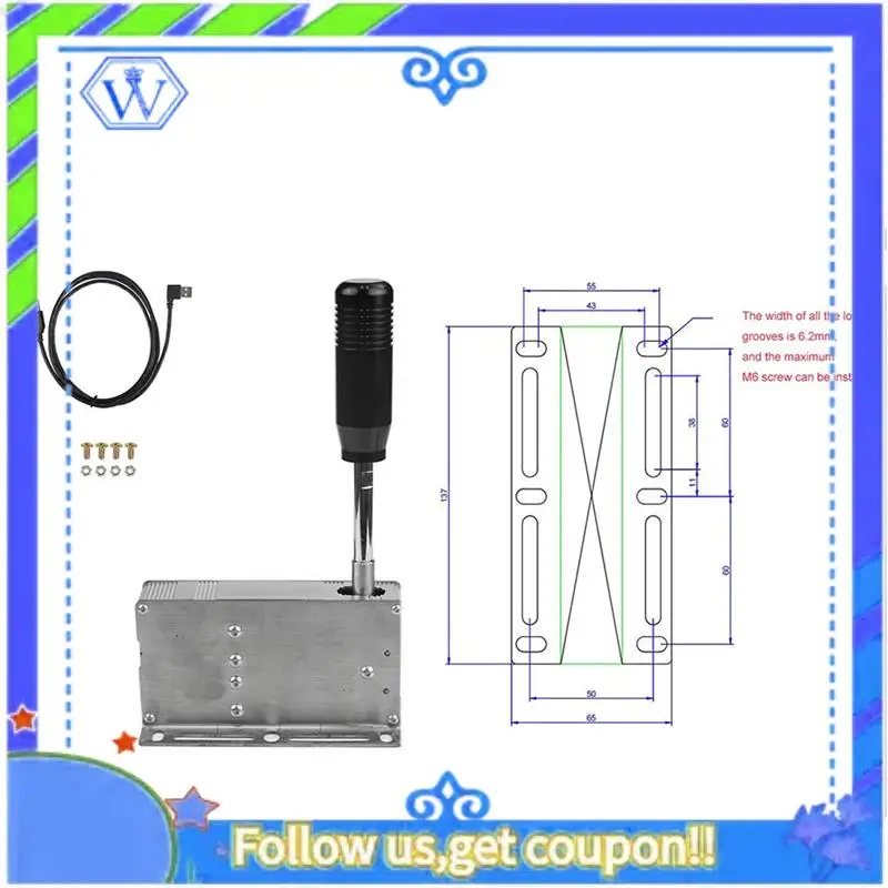 

M46K-PC USB Racing Games Sequential Shifter H Gear Shift SIM For Logitech G25 G27 G29 G920 G923 Thrustmaster T300RS/GT T500 Part