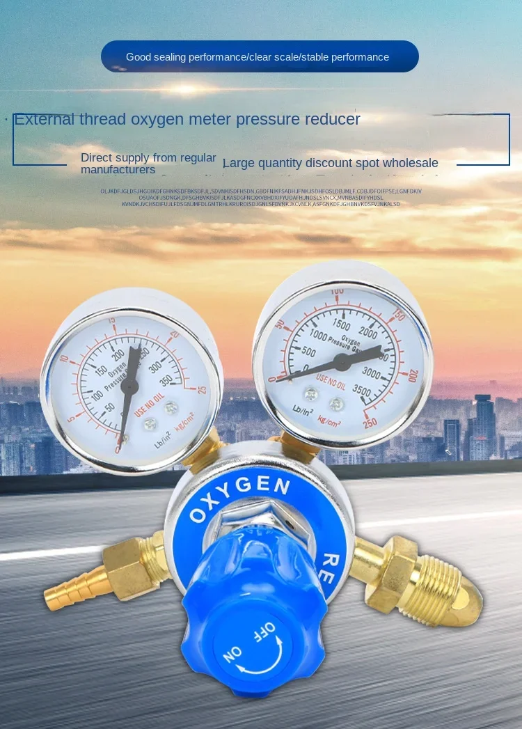 HM-OXY-012 Gas Pressure Regulator Oxygen Acetylene Pressure Reducer with Gauge Welding Cutting Accessory