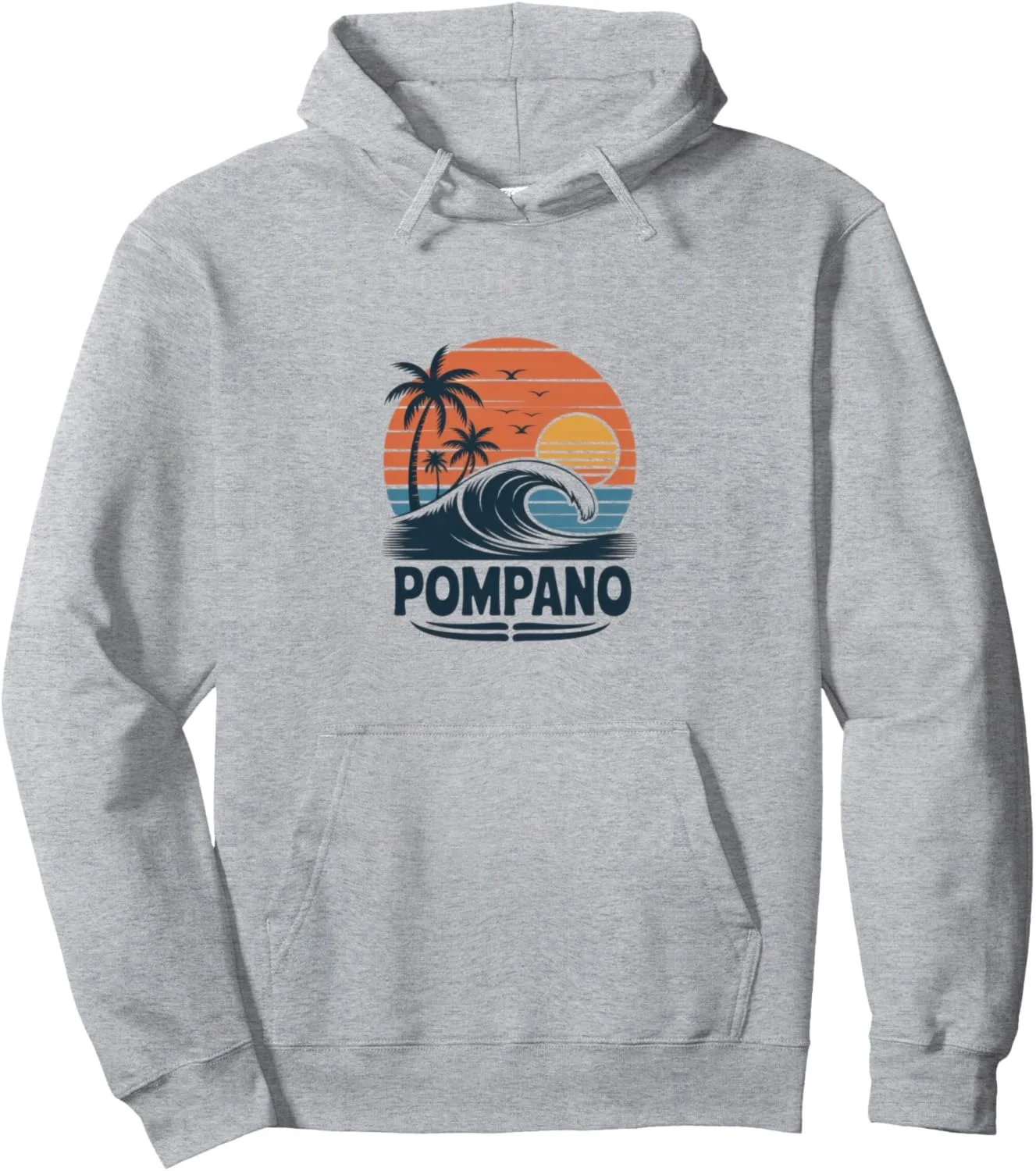 

Autumn and Winter "Pompano Beach Vibe" Tropical - Inspired Cotton Hoodie, Stylish Coastal Sweatshirt