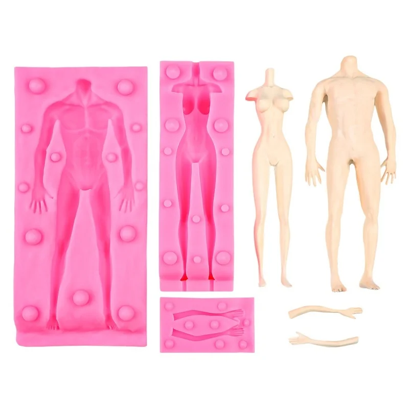 3D Super Large Human Man Women Body Silicone Mold Fondant Chocolate Cake Decoration Tools  DIY clay figurine candle body mold