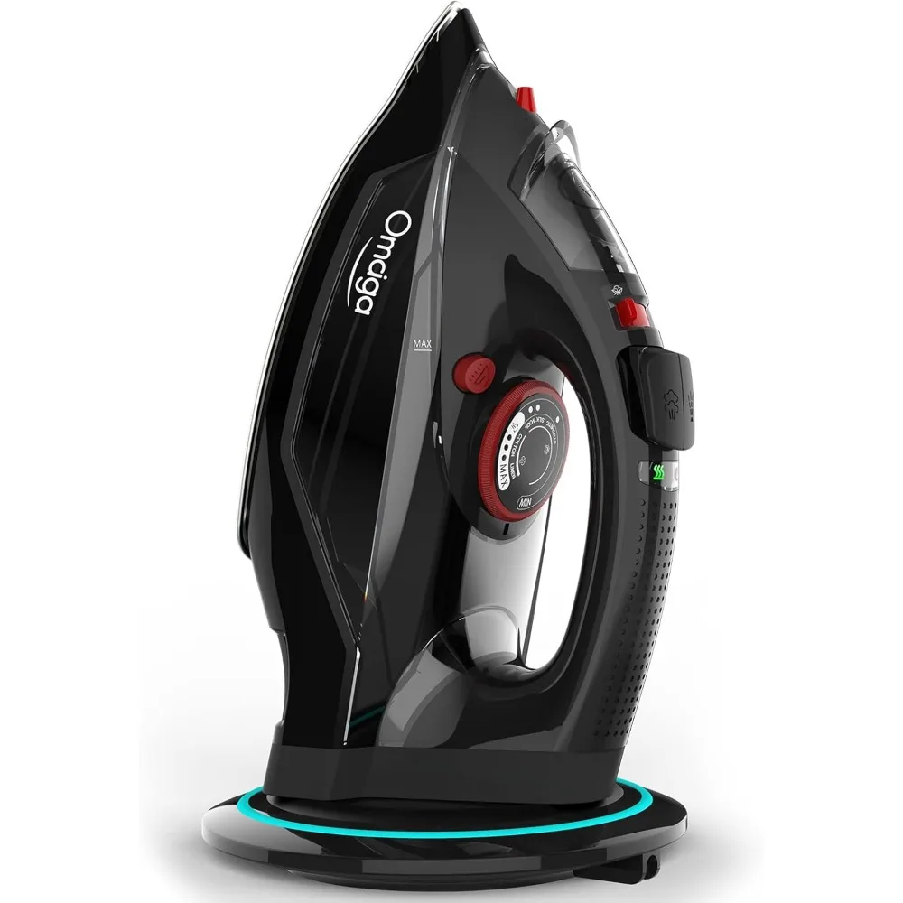 Cordless Iron, 1500W Cordless Iron with Steam - Cordless Iron for Clothes with 11.84oz Water Tank, Anti Drip Iron with Ceramic