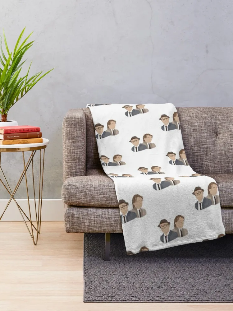 Bottom' / 'Rik Mayall' Vector Artwork Throw Blanket Decoratives Plaid on the sofa Blankets